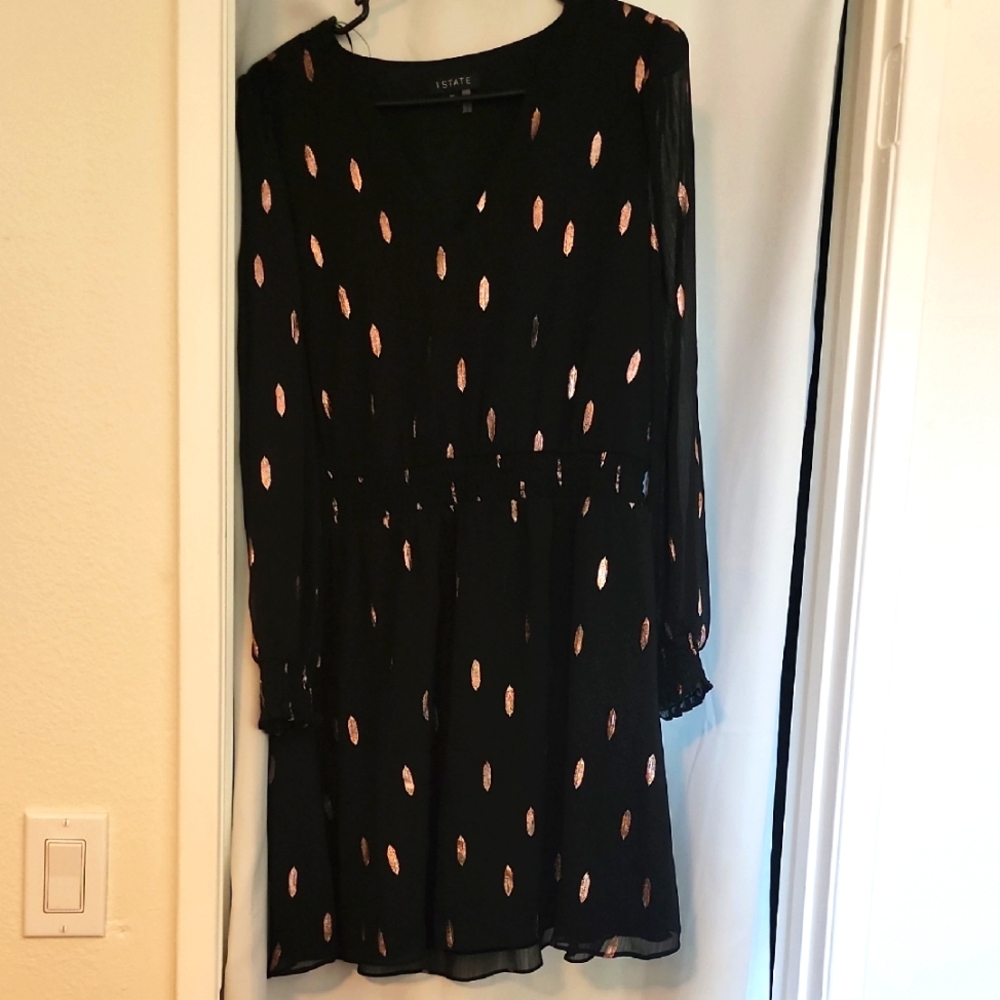 1. State Black Dress with Pink Details